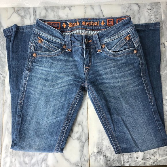 ROCK REVIVAL, Jeans, Gwen, 29, Blue Jeans, Boot Cut, Embellished Back Pockets - Picture 4 of 16